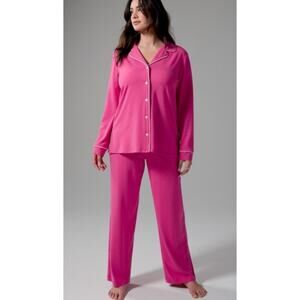 Soma Medium Cool Nights Pajama Set pink Pants Long Sleeve women's Lounge wear